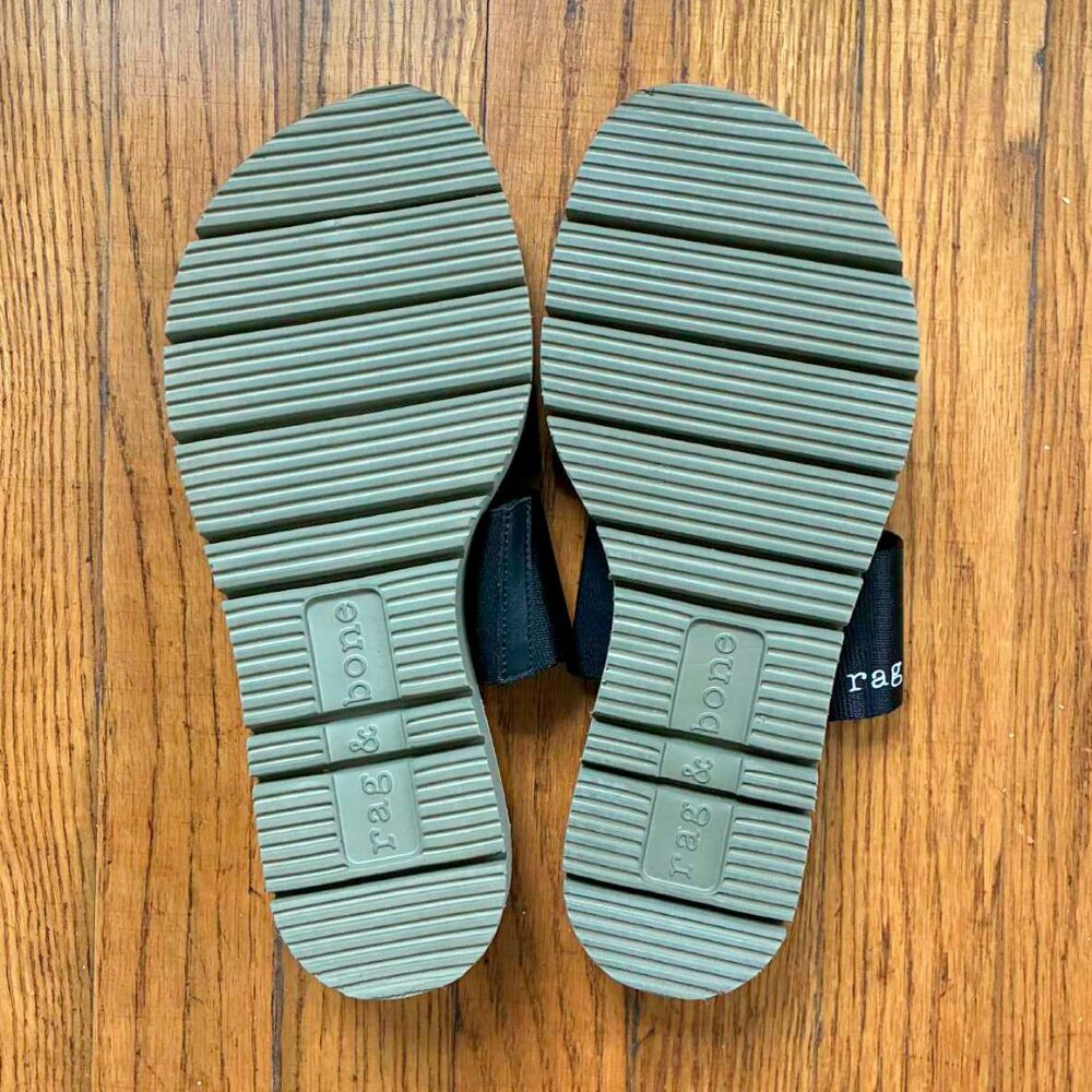 Brand New RAG & BONE Mila Black Canvas Slide Sandals Size 7 - Picture 3 of 4